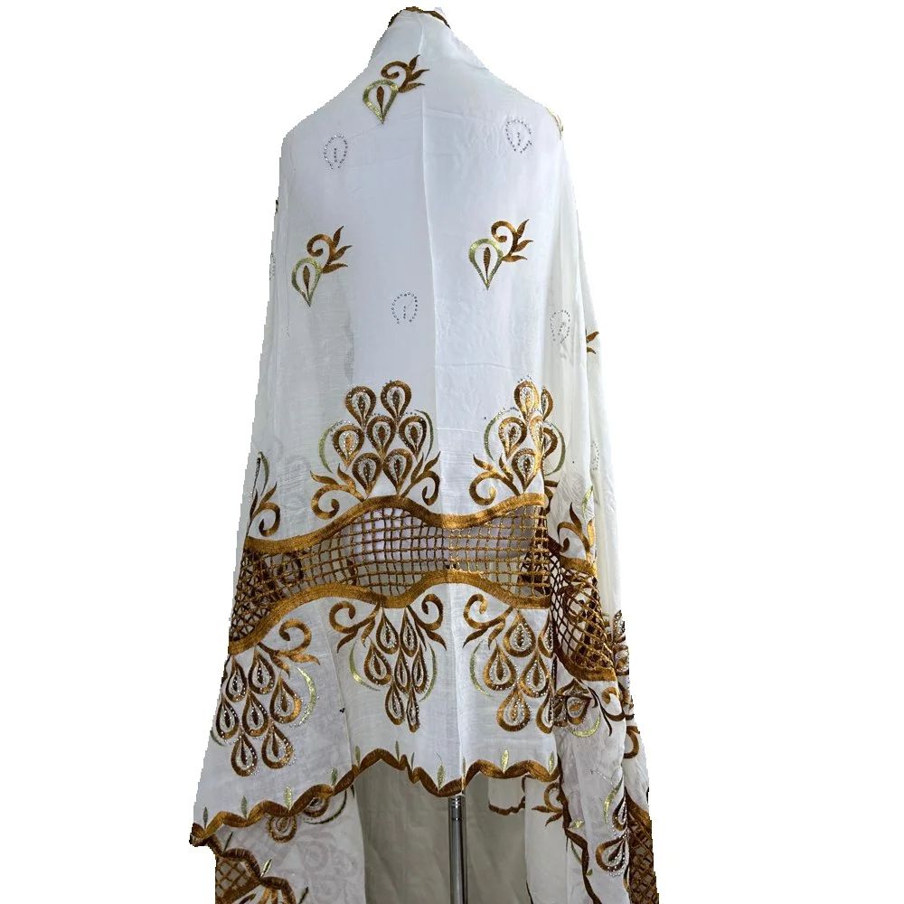 Embroidery Pashmina - Hidżab muzułmański afrykański turban damski 2x1m