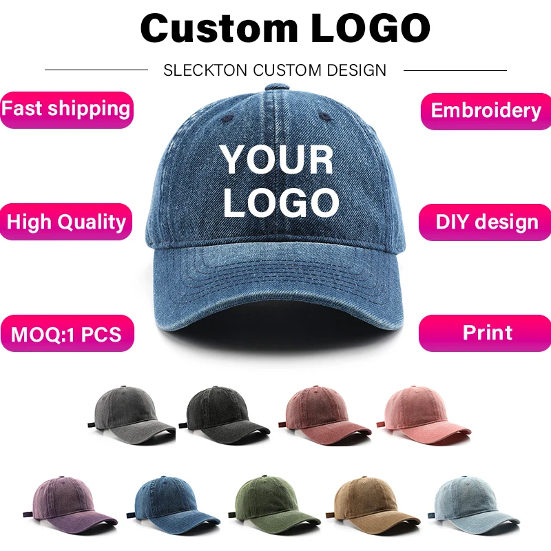 Embroidery Design Logo - SLECKTON na zamówienie czapka baseballowa z