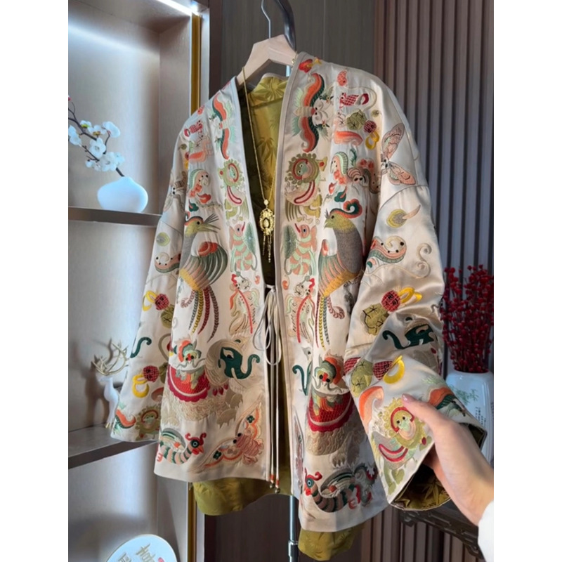 Embroidery Jacket - Nowa kurtka kimono w stylu chińskim,