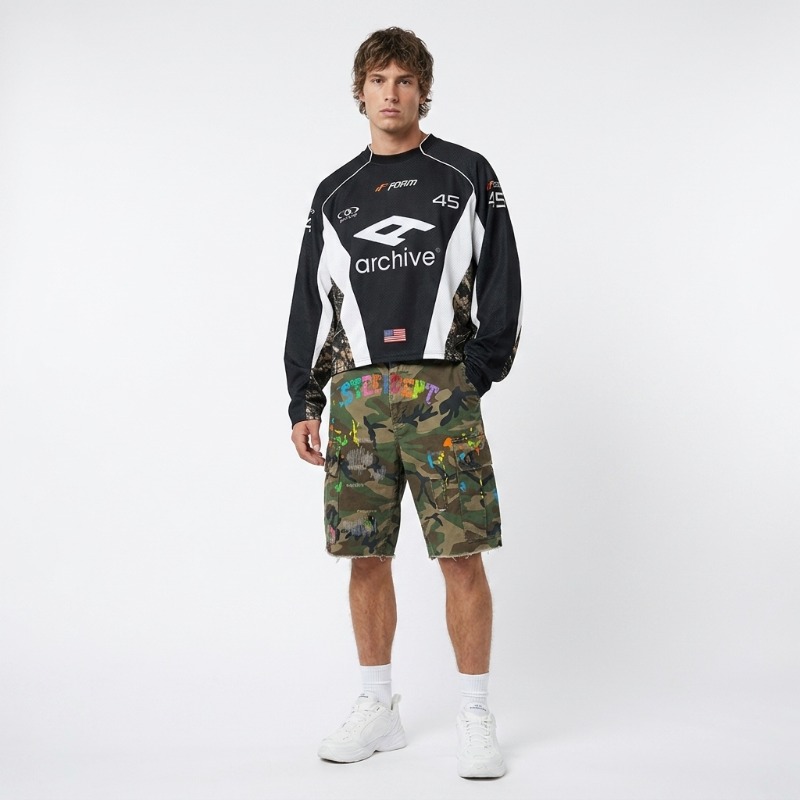 Embroidery Outfit - Hip Hop Y2K Streetwear Męski Zestaw: