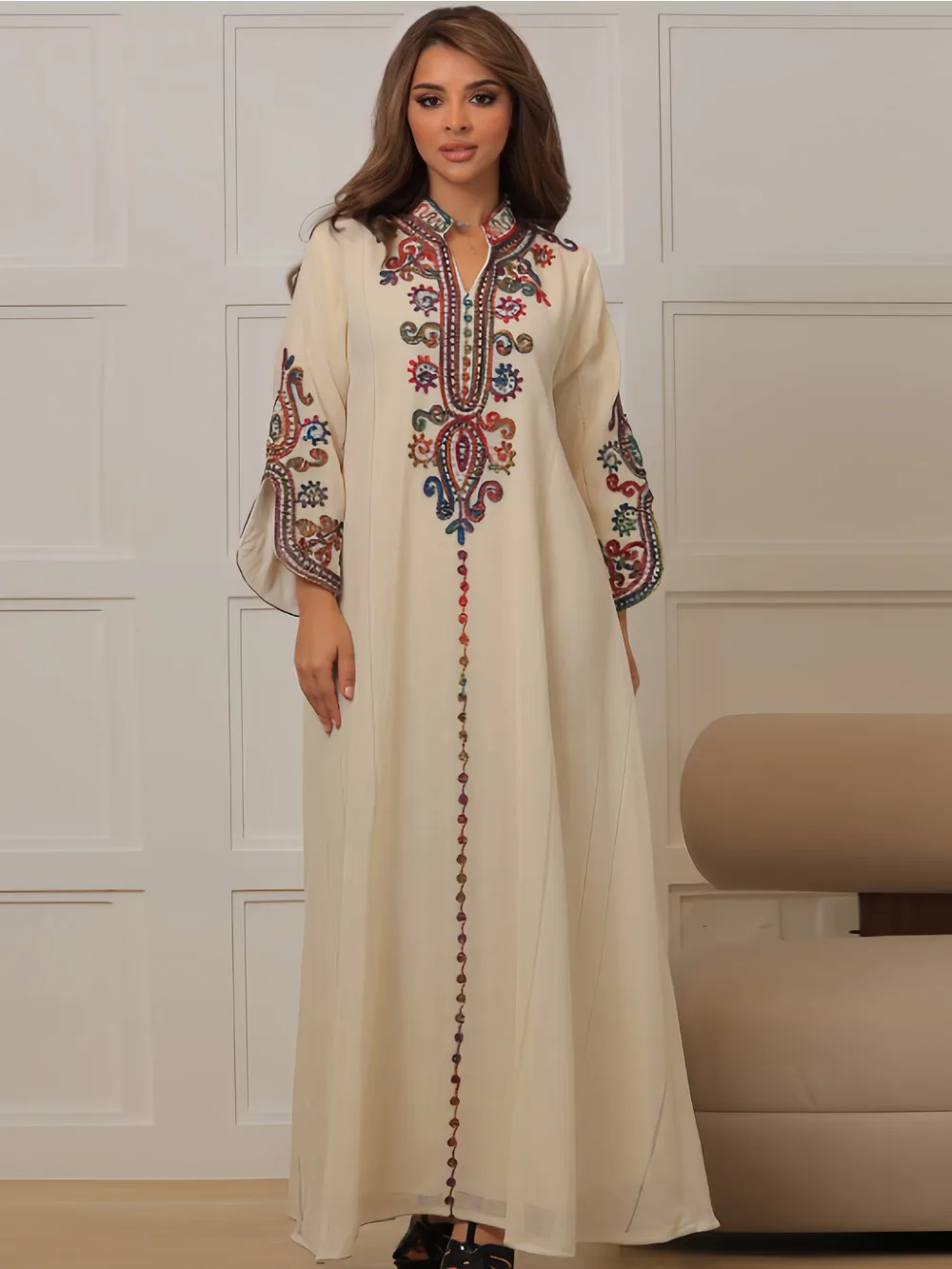 Muzułmańska abaja dla kobiet s – Embroidery Arabic recenzja i cena