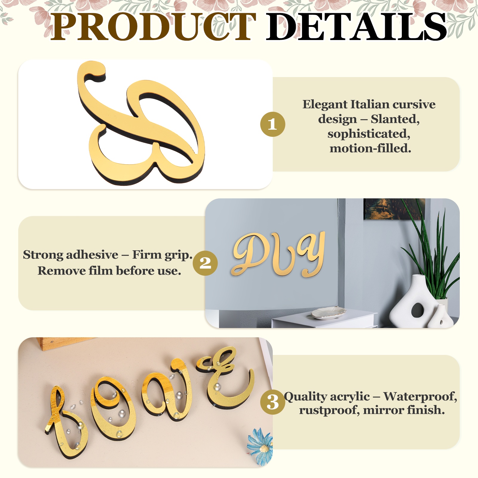 1 szt. 4-calowa 3D akrylowa na – Embroidery Writing recenzja i cena